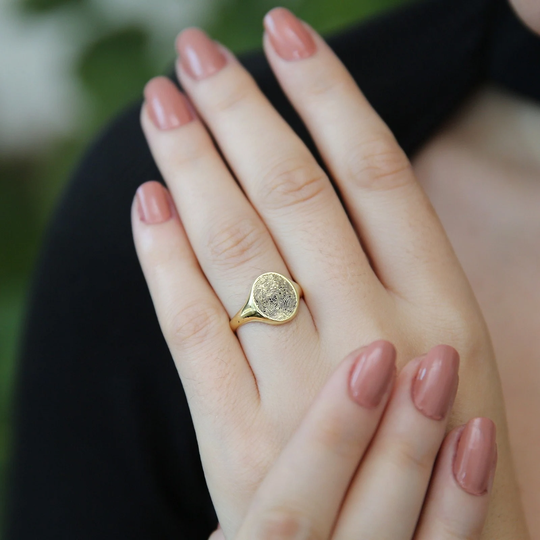 Fingerprint Jewelry, Custom Ring, Personalized Signet Gift, Birthday Gift, Jx21