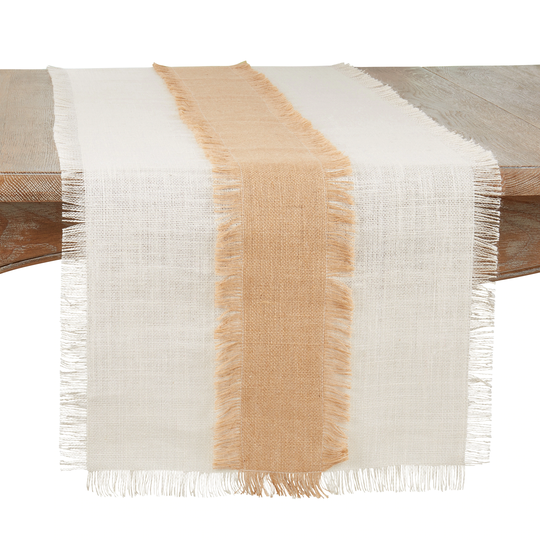 Table Runner With Banded Jute Design