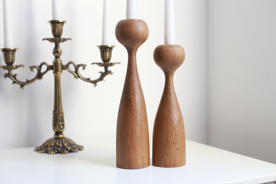 Candlestick Wood Table Decor Gothic Style Japanese Candle Holder Scandinavian Primitive Minimalism Gift Idea Holiday