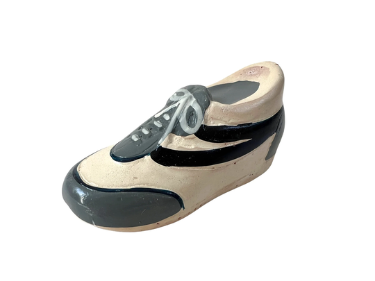 Vintage Tennis Shoe Pencil Sharpener~ Sneaker Head Office Decor ~ Kitsch Trainer Kicks Grey, Black & White ~Gift For Shoe Lover