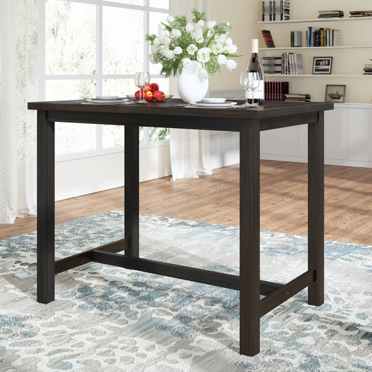 Espresso Rustic Wooden Dining Table for Small Places