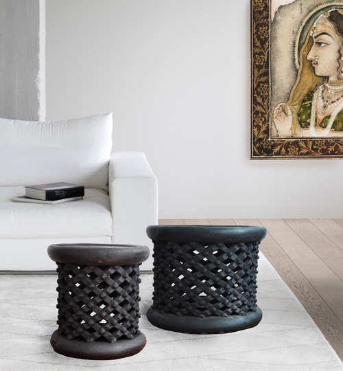 African Bamileke Table/Stool Side Table Stool Coffee B3