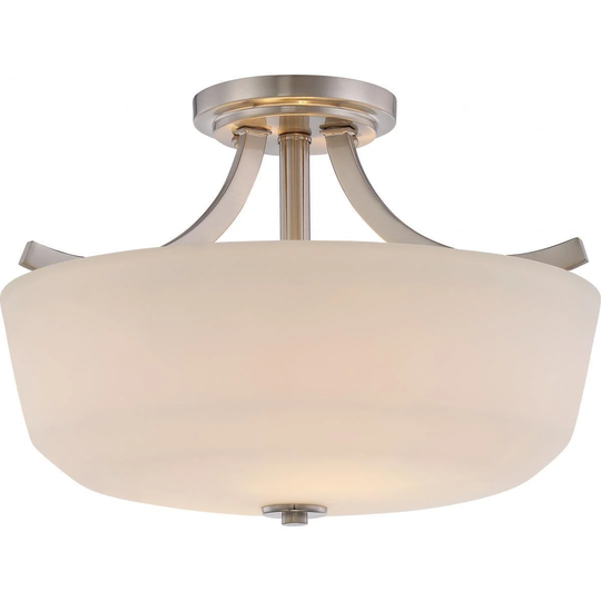 Laguna - 2 Light Semi Flush with White Glass