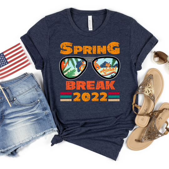 Retro Spring Break 2023 Shirt, Group Trip Family Vacation Aloha Beach Hawaiian Hawaii Tanks