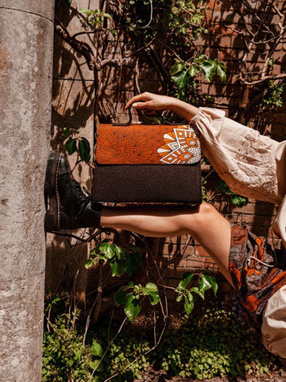 Handmade Jute African Print Bag | Sustainable Stylish Satchel Bag Office For Him Her Laptop Ba