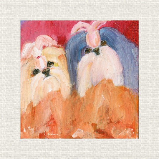 Colorful Shih Tzu Contemporary Art Print, Modern Colorful Art, Shih Tzu Dog Lovers Print, Office, Home Decor Wall Art Painting