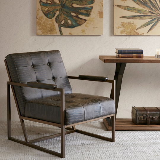 Strick & Bolton Normani Chocolate Lounge Chair