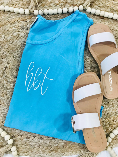 Monogram Comfort Colors Tank Top Personalized Initials Spring Break Girls Trip Bridesmaid Gift Party Favors Best Seller Tropical Must Have