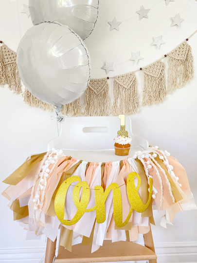 Boho Rainbow High Chair, First Birthday Chair Banner, Birthday, 1st Decorations, Rainbow, Groovy One