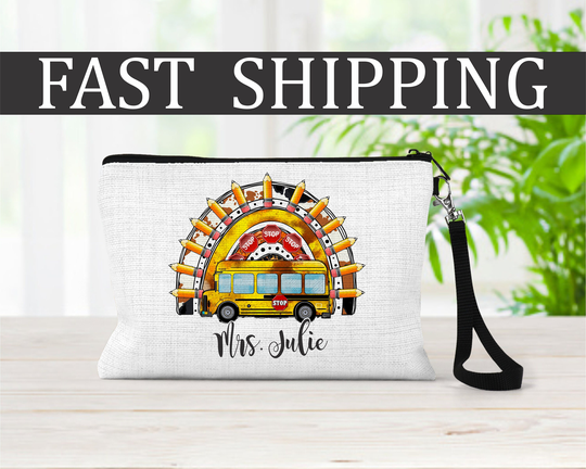 Personalized Bus Driver Gift, Teacher Appreciation Favorite Bag, Pencil Pouch, End Of School Gift