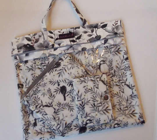 Dollbirdies Original Vinyl Front Large Project Bag Set, Needle Art Bag, Cross Stitch