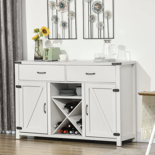 HomCom Wooden Farmhouse Sideboard Storage Buffet Cabinet