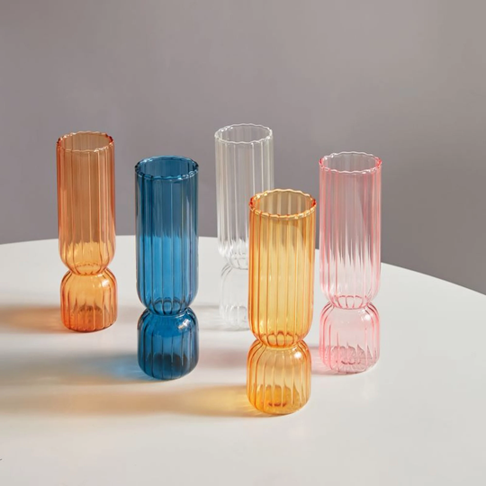 Colorful Glass Vase | Small Vases Nordic Modern Abstract Flower Cute Decor Table