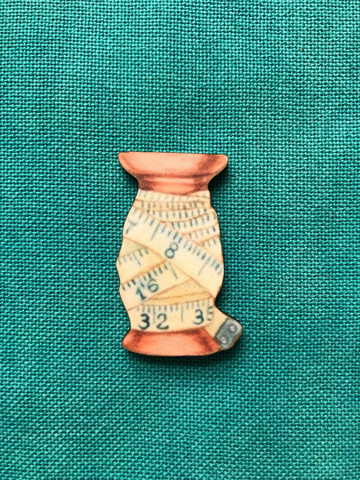 Spool & Tape Measure | Wooden Needle Minder Cover