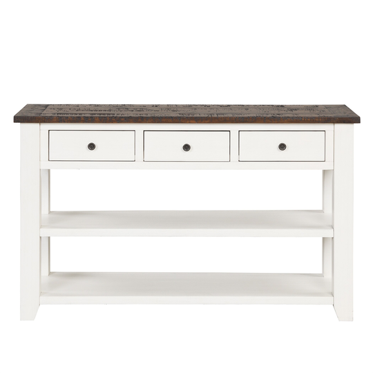 Side Table Console Table, Sofa Side Table with 3 Drawers and 2 Shelves