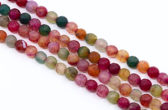 Berry Wine Mix Multi-Color Faceted Agate Beads6mmnatural Stone Beadsagate Beads