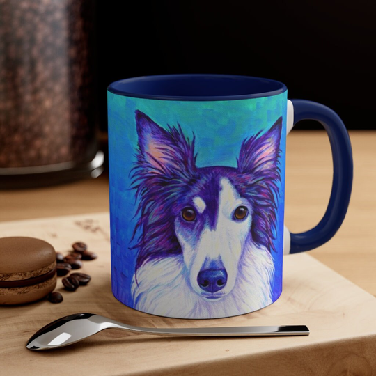 Colorful Silken Windhound Cute Rainbow Sighthound Dog Pop Art Accent Coffee Mug 11Oz 15Oz