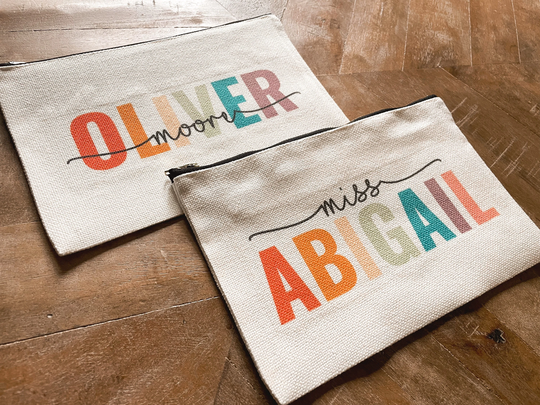 Personalized Pencil Bag, Makeup Universal Pouch | Teacher Gift, Back To School, Wedding Bridesmaid, Maid Of Honor