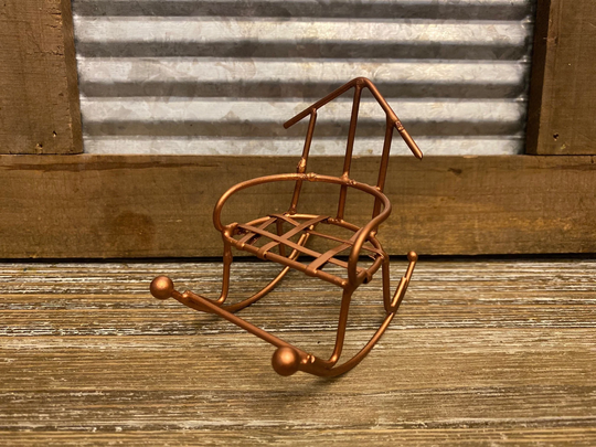 Fairy Garden | Copper Metal Rocking Chair Rocker Miniature Accessories Mini Patio Outdoor Decor Sleek Modern Design - So Unusual