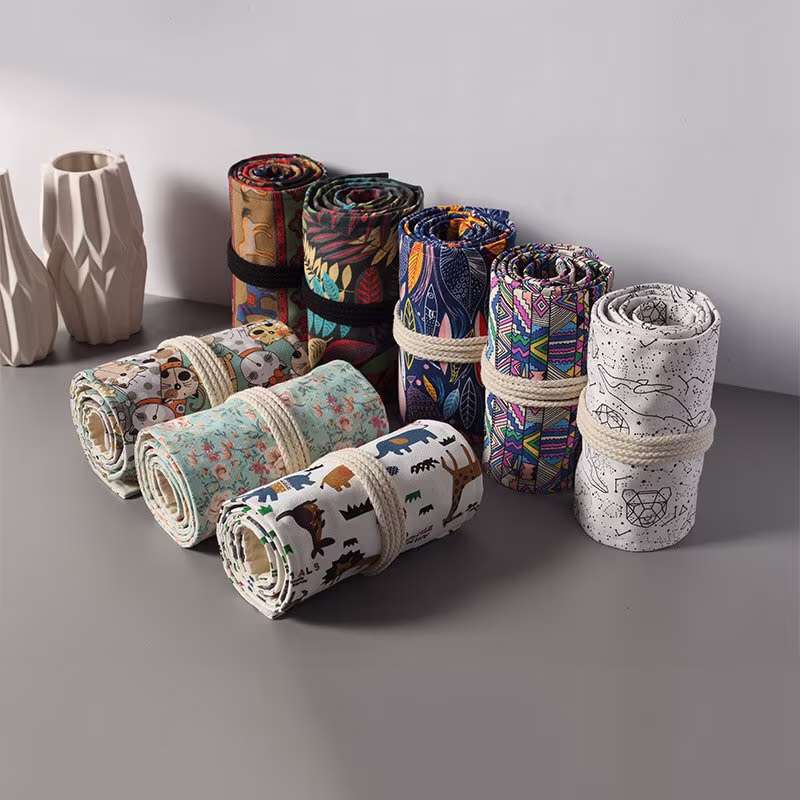 108 Slots Slots Canvas Roll Up Pencil Case | Pen Storage Pouch Painting Brush Holder Craft Too Bag Wonderful Birthday Gift