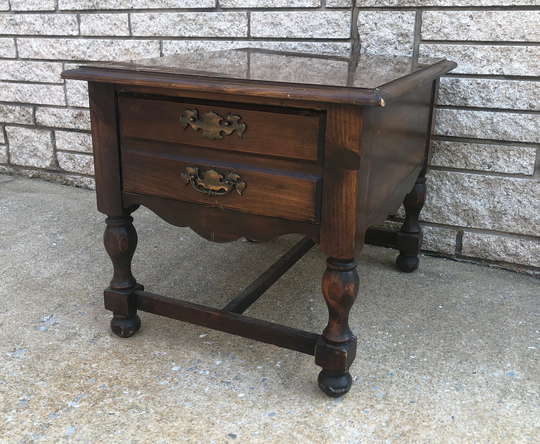 Paint To Order Side Table, Pair Of Nightstands, Vintage End Custom Painted, Bed Table With Drawer, Wood, Ready Customize