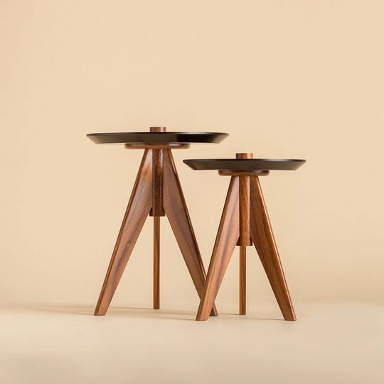 Modern Nesting Tables | Round Coffee Table Set Living Room Accent