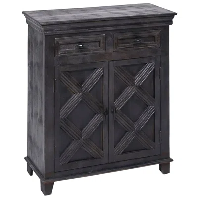 40 Inch Black Rustic X Farmhouse Wood Sideboard Buffet With Drawers