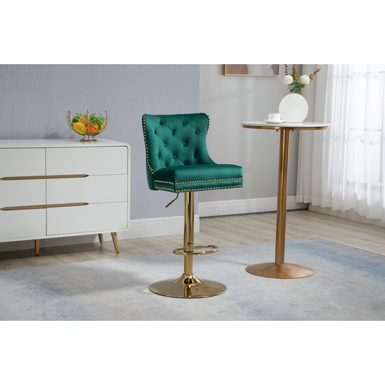Bar Stools with Back&Footrest Counter Height Bar Chairs, Upholstered Modern Dining Chair for Dining Room Kitchen Living Room