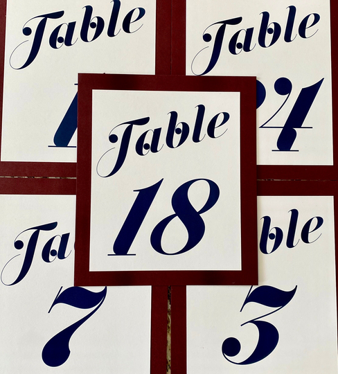 Modern Loft Table Number Wedding Decor Handmade Reception Graphic Text Choose Colors