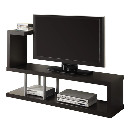 60" Cappuccino Brown Contemporary Rectangular TV Stand
