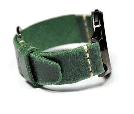 Distressed Leather Watch Band 18mm 20mm 22mm 24mm 26mm Man Strap Green Handmade