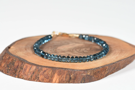 Aaa London Blue Topaz Bracelet, Genuine Topaz, November Birthstone
