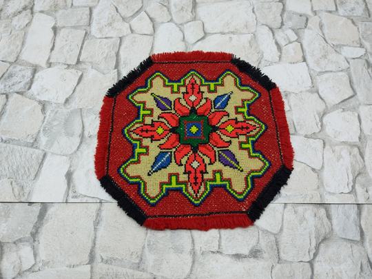 14.6'' Chair Cover Bulgarian Hand-Embroidered Chair Cushion Colourful Rustic Primitive Country Textile Gift Mother Folk Art On Sale