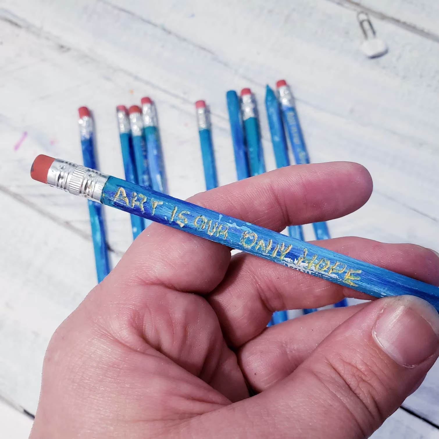 Hand Painted Pencil Art Is Our Only Hope | Hobonichi Weeks Happy Planner Journal Vintage Old Paper