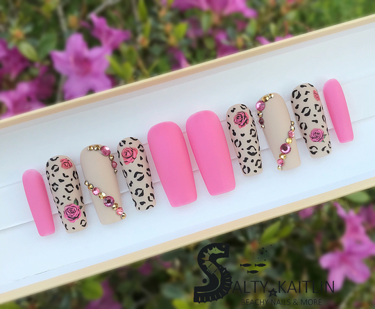 Wild Roses Gel Press On Nails