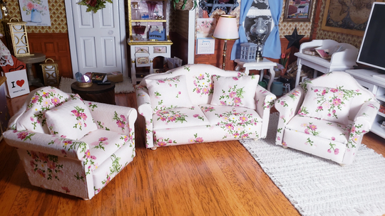 Miniature Sofa Set, Dollhouse Miniature, Living Room Decor, 112 Scale, Cute Gift Idea