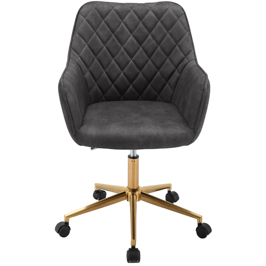 Hanover Chelsea Tufted Office Chair in Grey with Adjustable Gas Lift Seating and Wheels