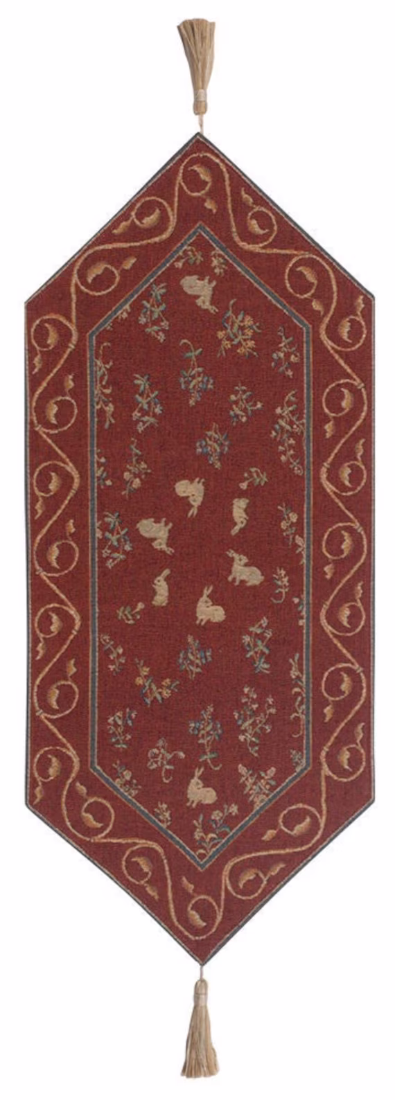 Medieval Rabbit Tapestry Table Runner