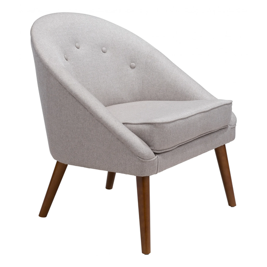 Light Gray Wooden Deep Chair - 28 W x 33.1 D x 26.4 H