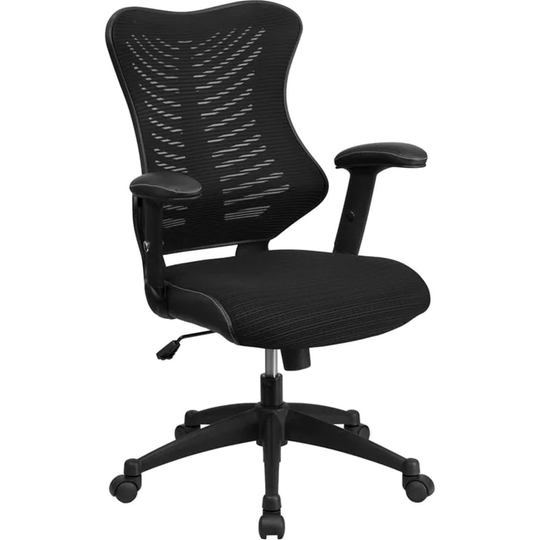 Delacora 26" Wide Mesh Back Executive Ergonomic Office Chair with - Black