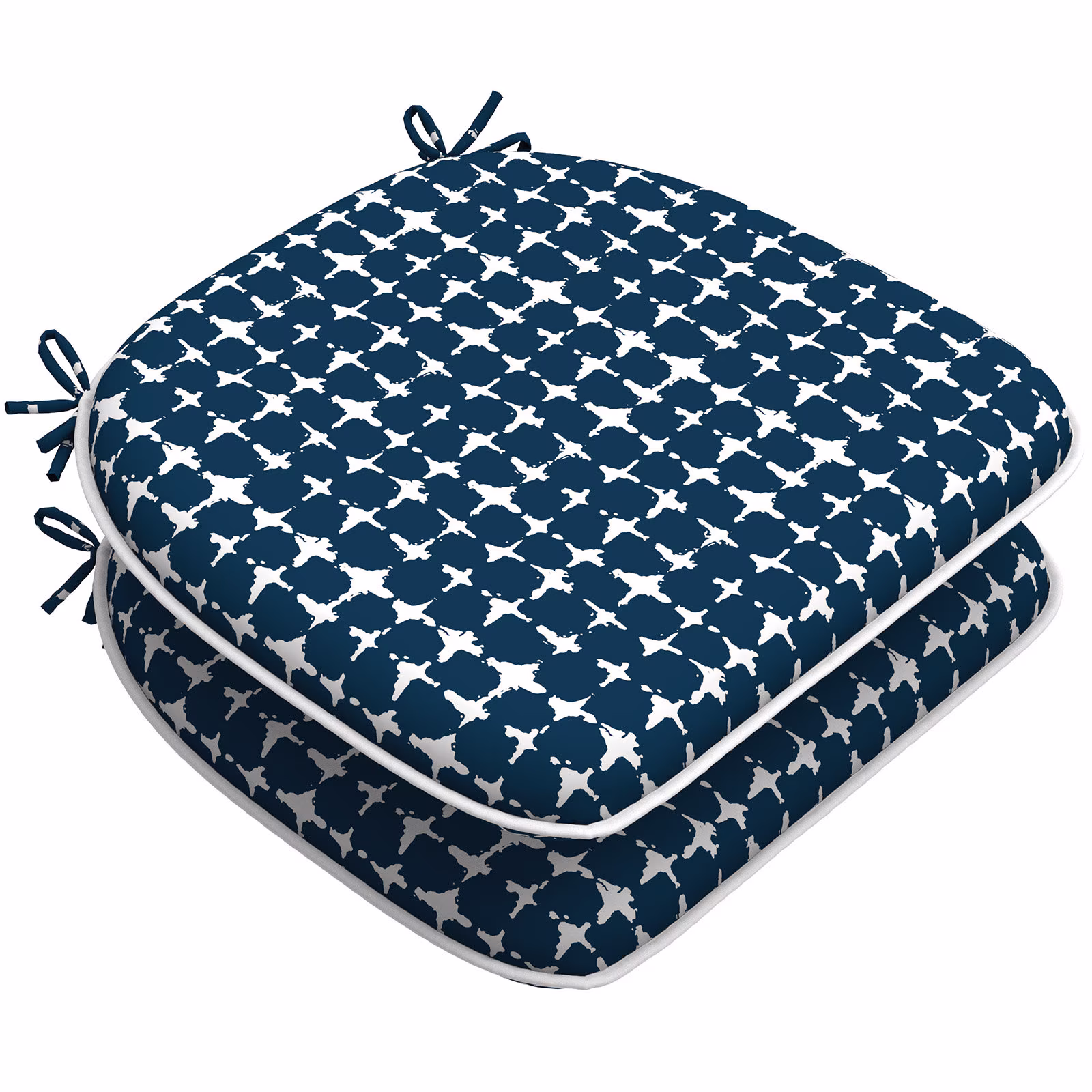 Indoor/Outdoor Chair Cushions Seat Cushion With Ties, Patio Pads 16" X 17"For Furniture Garden Home Kitchen Decoration Tie-Dye Navy