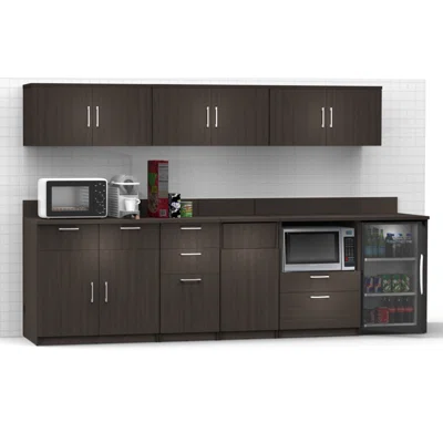 Buffet Sideboard Kitchen Break Room Lunch Coffee Kitchenette Cabinets 7 Pc Espresso - Factory Assembled (Furniture Items Purchase