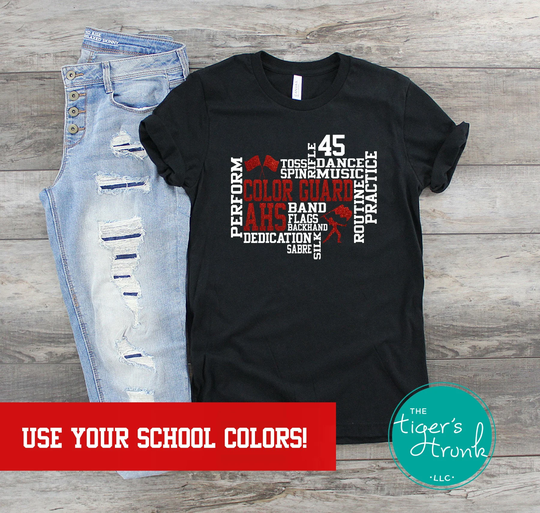Color Guard Mom, Flag Corp, Marching Band Shirts, Colorguard Gifts, Game Day Shirt, Flag, Short-Sleeve Shirt