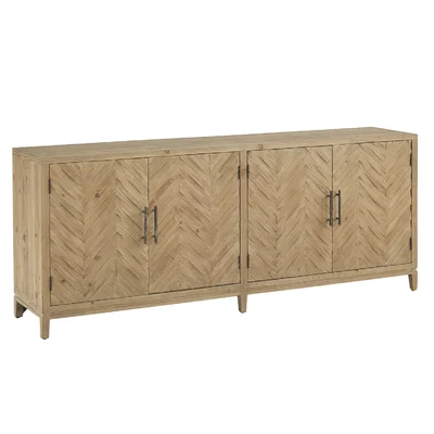 Akeel 84" Wide Pine Solid Wood Sideboard