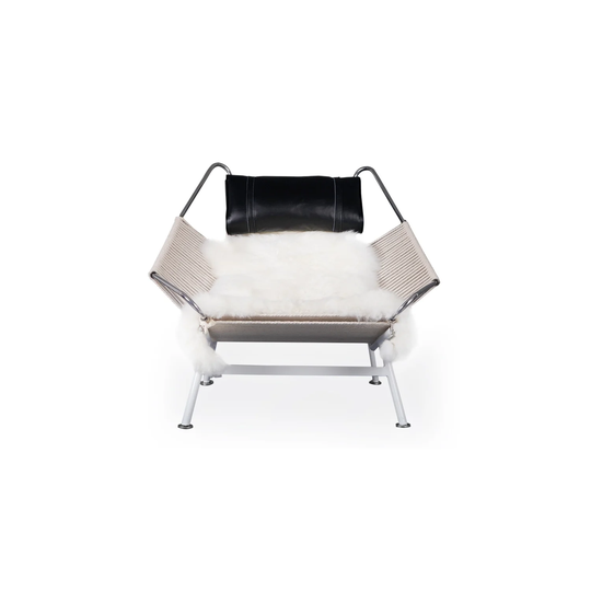 Kardiel Mid-Century Flag Halyard 42" Chair - Height 31" x Depth 47" x Width 42" - Height 31" x Depth 47" x Width 42"