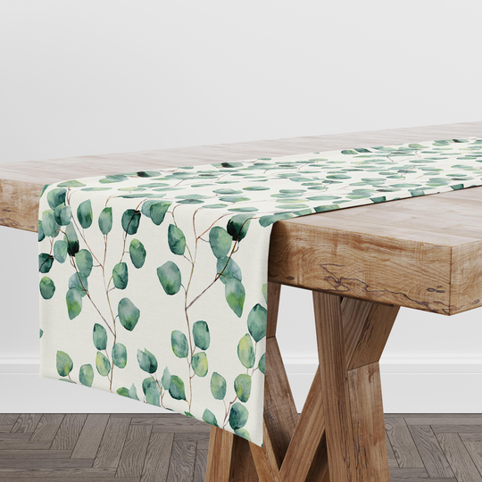 Table Runner With Eukaliptos, Runner, Centerpiece, Kitchen Dining Room Home Decor, Table Decor