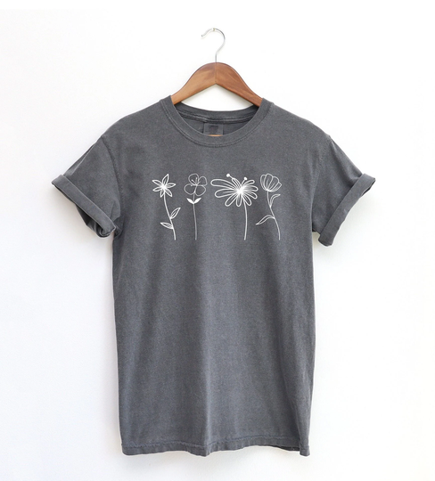 Wildflower Comfort Colors Shirt, Tshirt, Oversized Tee, Boho Tshirt