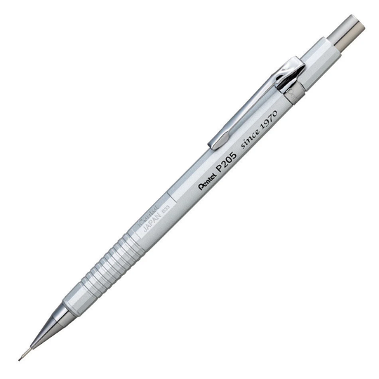 Pentel Since 1970 Limited Edition Sharp P205 0.5mm Mechanical Pencil Silver Color Body