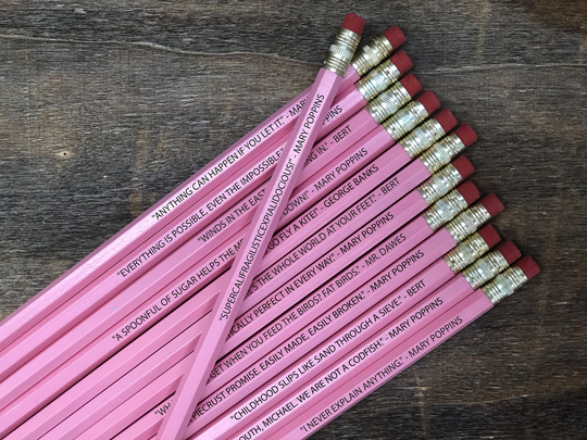 Quotes From The Mary Poppins Movie, Gift For Fans, Unofficial Fan Pencils