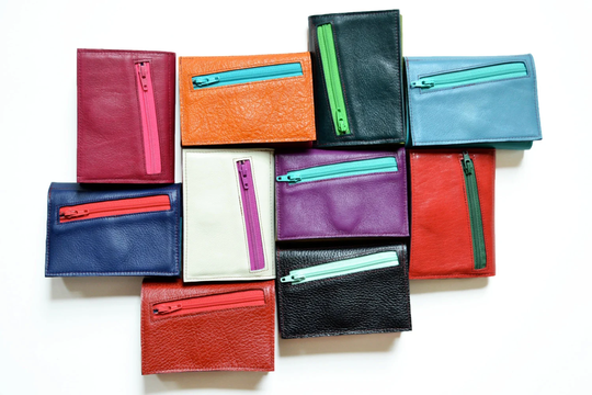 Personalized Custom Color Leather Wallet For Woman, Gift Her, Trifold With Coin Pocket - The Frances Option